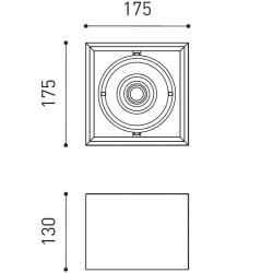 Dimensions du plafonnier à LED Orbital Surface Lark-111 d'Arkoslight | Aiure