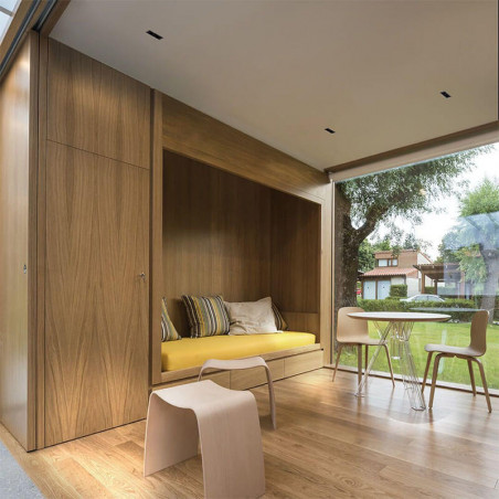 Downlight Black Foster Recessed 1 by Arkoslight installed in a living room ceiling  | Aiure