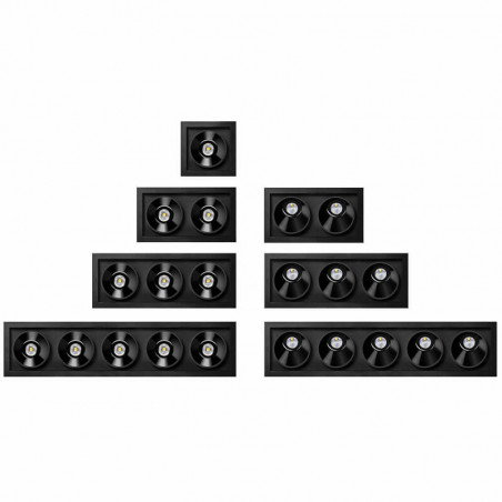 Different models of the LED downlight Black Foster Recessed 1 by Arkoslight | Aiure