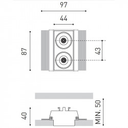 Dimensiones del downlight Black Foster Trimless 2 de Arkoslight | Aiure