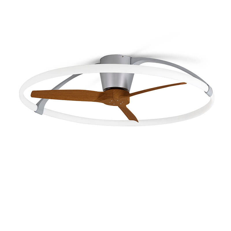 Ventilateur de plafond en bois Mantra avec lumière sur fond blanc | Aiure