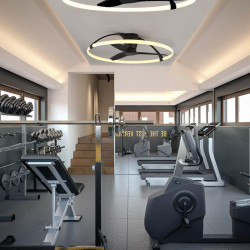 Ventilador de techo Nepal negro con luz en habitación interior Mantra | AiureDeco