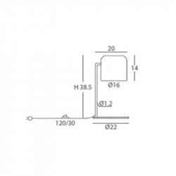 Dimensions de la lampe de table Pot d' Ole by FM | Aiure