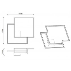 Dimensions du plafonnier à LED petit Boutique de Mantra | Aiure
