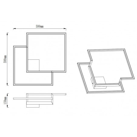 Dimensions du plafonnier à LED petit Boutique de Mantra | Aiure