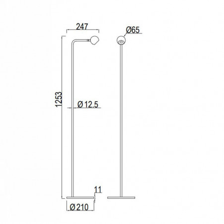 Lampadaire réglable minimaliste Eyes de Mantra fiche technique | Aiure