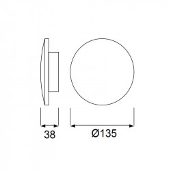 Dimensions de l'applique murale Bora Bora 6W de Mantra | Aiure
