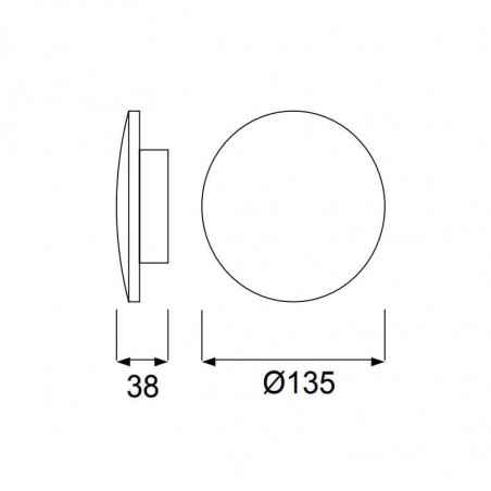 Dimensions de l'applique murale Bora Bora 6W de Mantra | Aiure
