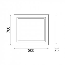 Miroir avec éclairage intérieur à LED Mul de ACB petit fiche technique| Aiure