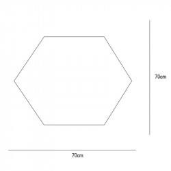 Espejo LED hexagonal Turks de Eurobath ficha ténica 70x70cm| Aiure