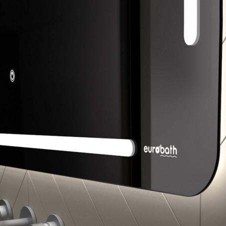 Gros plan sur le miroir LED Satuna d'Eurobath | Aiure