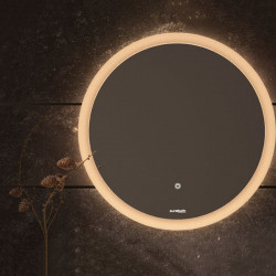 Miroir rond LED tactile Capri d'Eurobath dans une salle de bain| Aiure