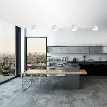 Plafón LED Sento 1 pantalla de Ole by FM blanco en una cocina| Aiure