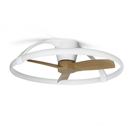 Ventilateur Nepal Mini en finition bois-blanche de Mantra | Aiure
