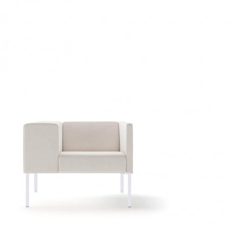 Sillón de diseño Brix con brazo ancho de Viccarbe - Base blanca| Aiure