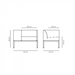 Sillón de diseño Brix con brazo ancho de Viccarbe ficha técnica | Aiure