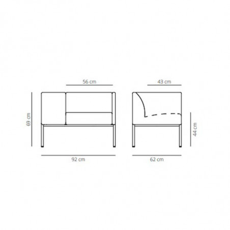 Sillón de diseño Brix con brazo ancho de Viccarbe ficha técnica | Aiure
