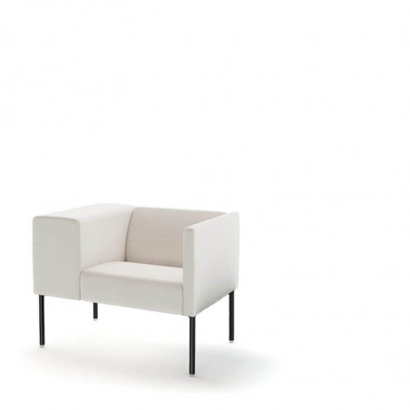 Fauteuil design Brix avec large accoudoir de Viccarbe - base noire - ignifugé| Aiure