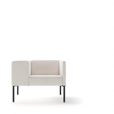 Sillón de diseño Brix con brazo ancho de Viccarbe - Base negra - ignífugo| Aiure