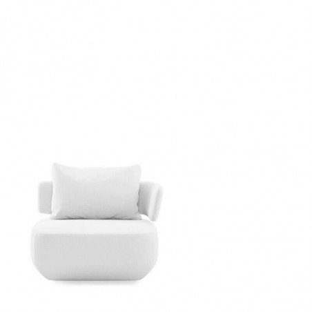 Fauteuil design Levitt blanc de Viccarbe avec le bras à droite| Aiure
