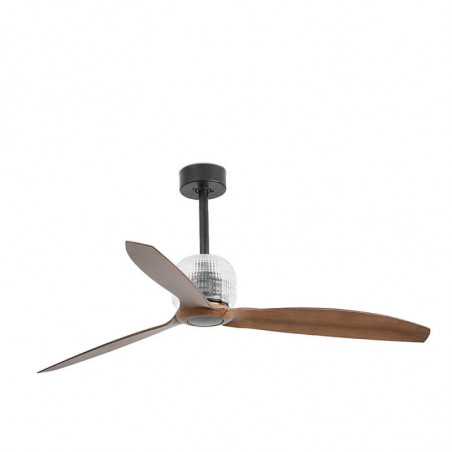 Ventilateur Deco Fan noir et bois de Faro Barcelona | AiureDeco