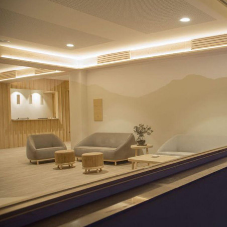 Lex Eco LED Downlight through a window Arkoslight | Aiure