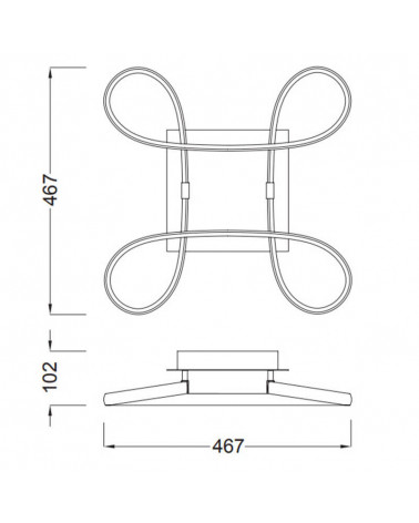 KNOT square LED ceiling light, data-sheet | Aiure