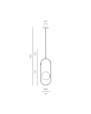 Abaccus ceiling lamp round lampshade technical data sheet | Aiure