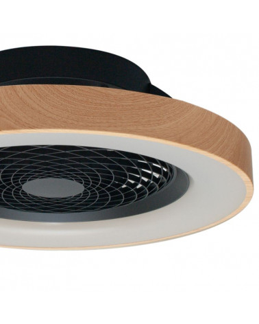 Ceiling fan Tibet black wood finish enlarged view | AiureDeco