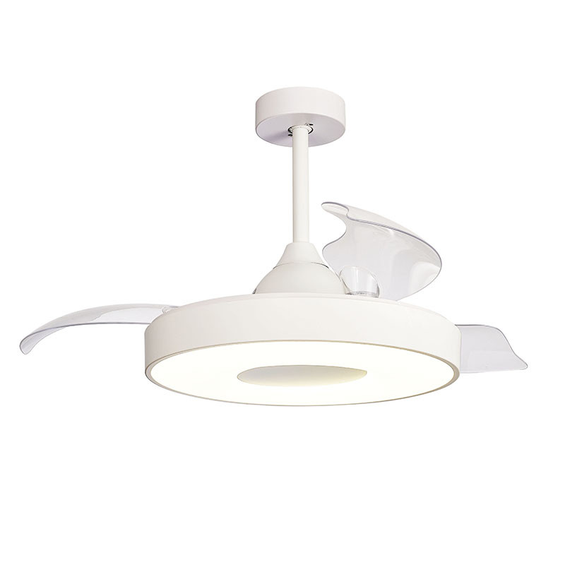 Coin LED ceiling fan with retractable blades on | Aiure