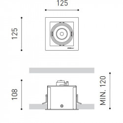Dimensions of the Orbital Mini spotlight by Arkoslight | Aiure