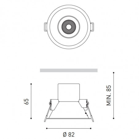 Dimensions d'Arkoslight Shot Light M LED Downlight | Aiure