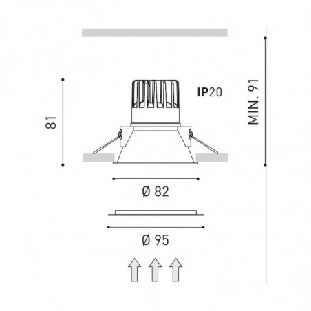 Arkoslight Swap M 6W Downlight Dimensions | Aiure