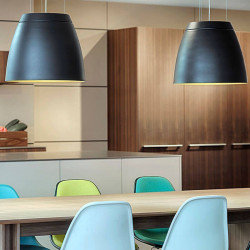 Close-up of the black and gold pendant ceiling lamp from the Salt series by Arkoslight | Aiure