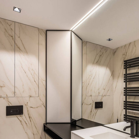 Arkoslight Swap Square downlight illuminé dans le plafond | Aiure