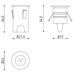 Dimensions de la balise Step XS d'Arkoslight | Aiure