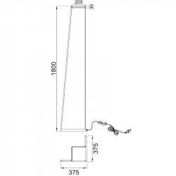 Dimensions du lampadaire Minimal de Mantra | Mantra