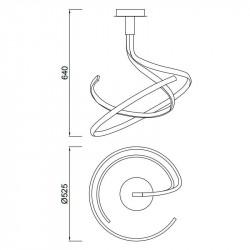 Dimensions of the ceiling lamp Nur Forja 50W by Mantra | Aiure