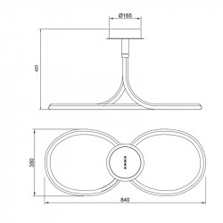 Dimensions du plafonnier Mantra Nur Line petit 40W