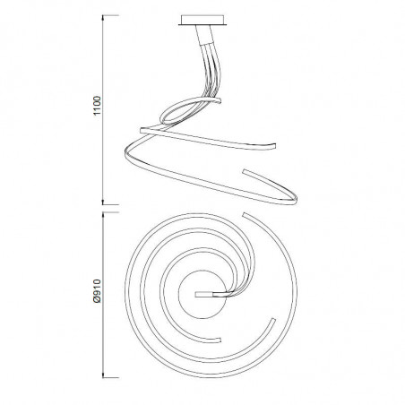 Dimensions de la lampe Nur Forja large de Mantra | AiureDeco