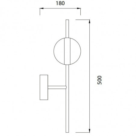 Dimensions of the LED wall light Cuba by Mantra | Aiure