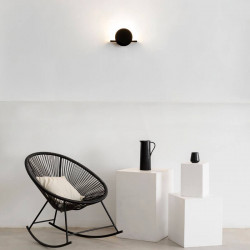 Aplique de pared Eris negro con 1 luz de Mantra ambiente | Aiure
