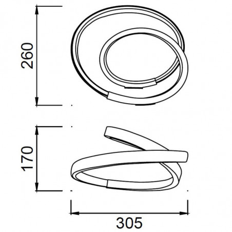 Dimensions of the table lamp Infinity by Mantra | Aiure