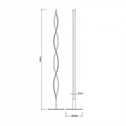 Dimensions de la lampe Sahara petit format de Mantra | Aiure