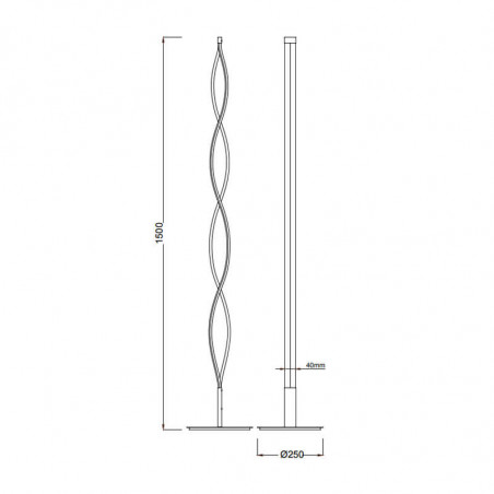 Dimensions de la lampe Sahara petit format de Mantra | Aiure