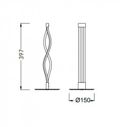 Dimensions of the modern table lamp Sahara by Mantra | Aiure