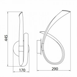 Dimensions de l'applique LED Armonía 18W de Mantra | Aiure