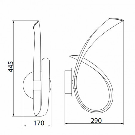 Dimensions de l'applique LED Armonía 18W de Mantra | Aiure
