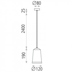 Dimensions de la lampe à suspension Bali de ACB | Aiure