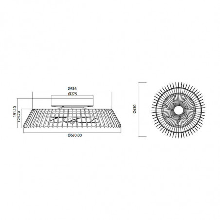 Dimensions of the Mantra Himalaya ceiling fan black | Aiure